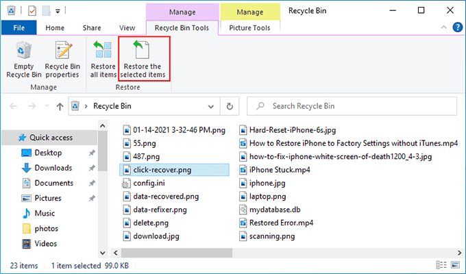 Message de confirmation Windows avant vidage définitif de la corbeille