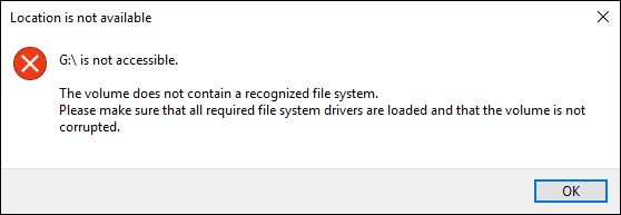 Gestionnaire de disques Windows affichant un disque reconnu mais inaccessible